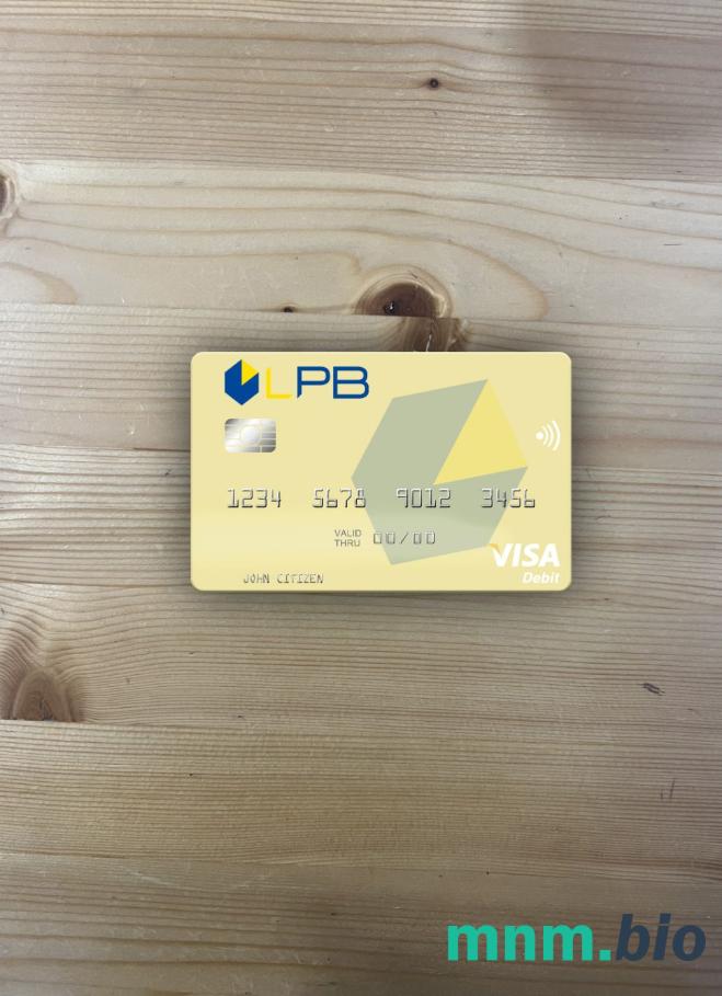 Latvia LPB bank visa obciążyć card wygląd fotograficzny skan PSD + zdjęcie